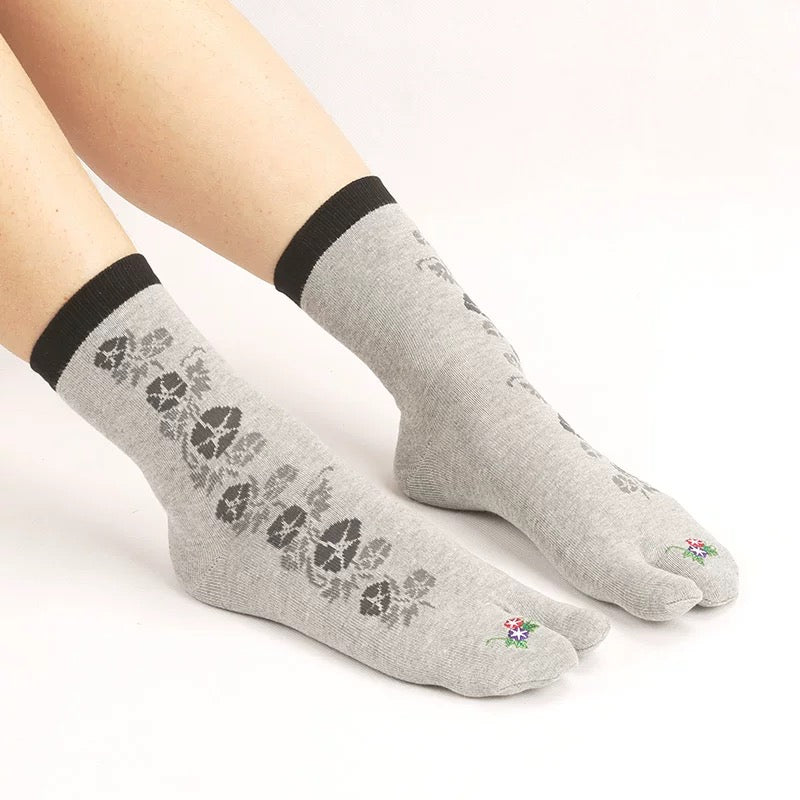 Japanese Tabi Socks 4 Pieces Set 【Floral & Morning Glory】