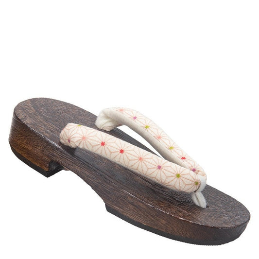 Children's Geta Sandals 【White Asanoha】