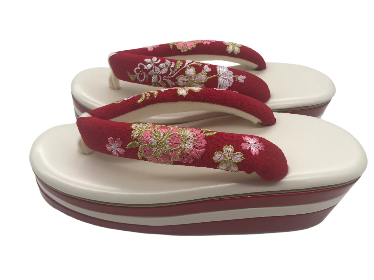 Getamashi Women's Embroidered Platform Zori Sandals