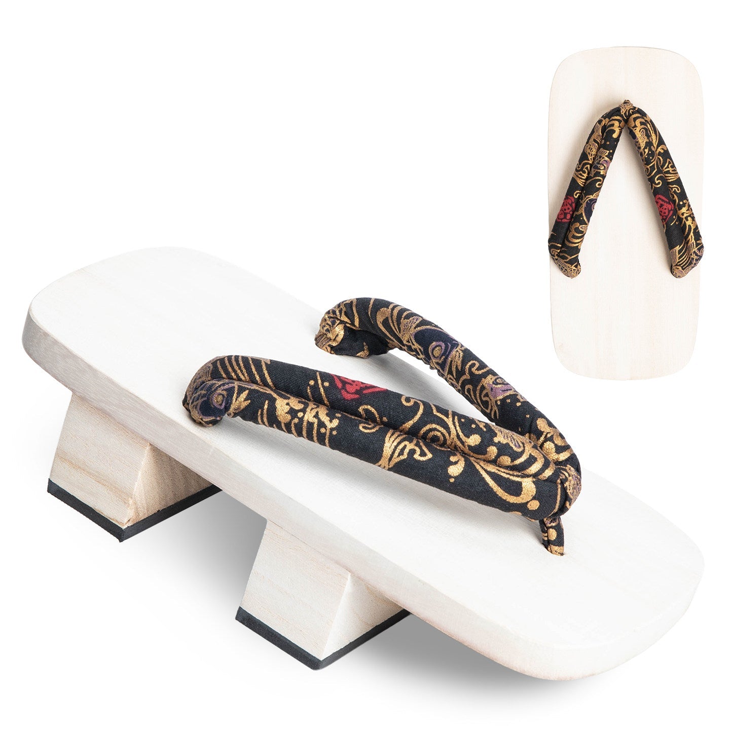 Men’s Traditional Japanese Sandals 【White Base Black Koi】