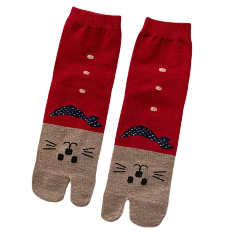 Japanese Tabi Socks 【Funny Cat Face】