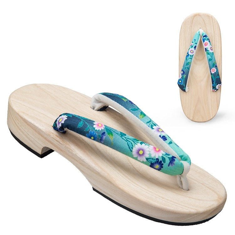 Women's Geta Sandals 【Green Blossom】 - Getamashi