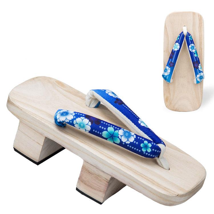 Women's Traditional Japanese Sandals 【Blue Sakura】 - Getamashi