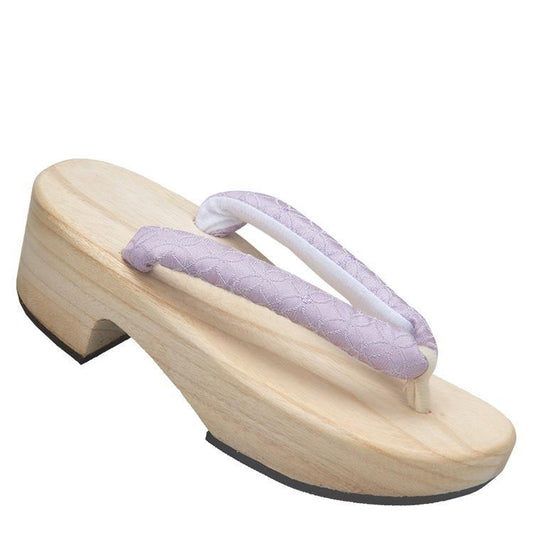 Women's Geta Clogs 【Purple Embroidery】