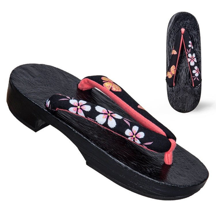 Women's Geta Sandals 【Butterfly & Sakura】 - Getamashi