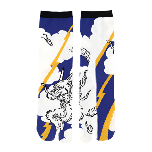 Japanese Tabi Socks 【Dragon & Lightning】