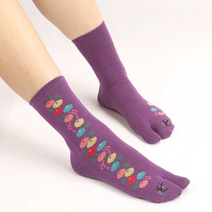 Japanese Tabi Socks 4 Pieces Set 【Spring Blossom and Swallow】