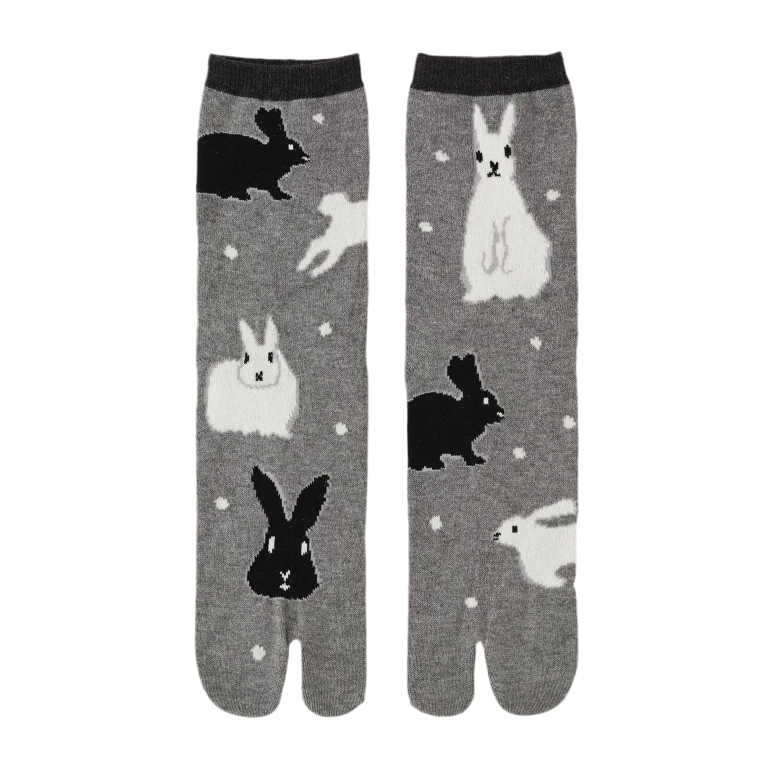 Japanese Tabi Socks 【Black & White Rabbits】 – Getamashi