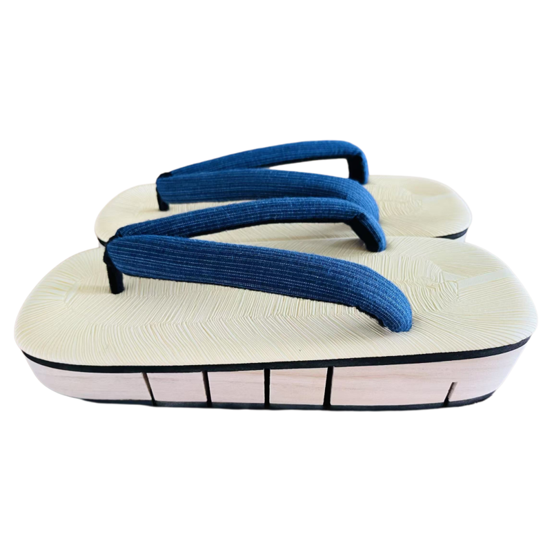 Men’s Wooden Flex Geta Sandals 【Classic Blue】