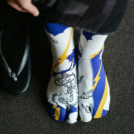 Japanese Tabi Socks 【Dragon & Lightning】