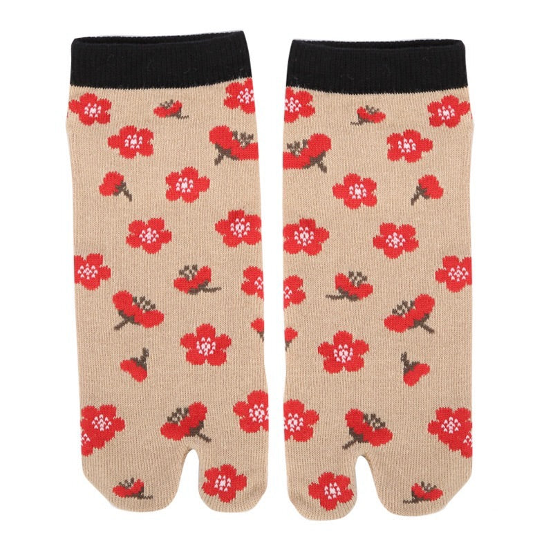 Japanese Ankle Tabi Socks 【Floral】