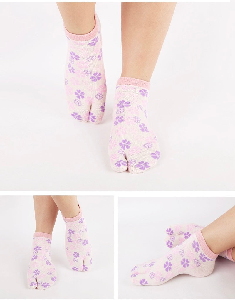 Japanese Ankle Tabi Socks 【Floral】