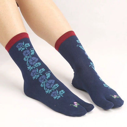 Japanese Tabi Socks 4 Pieces Set 【Floral & Morning Glory】