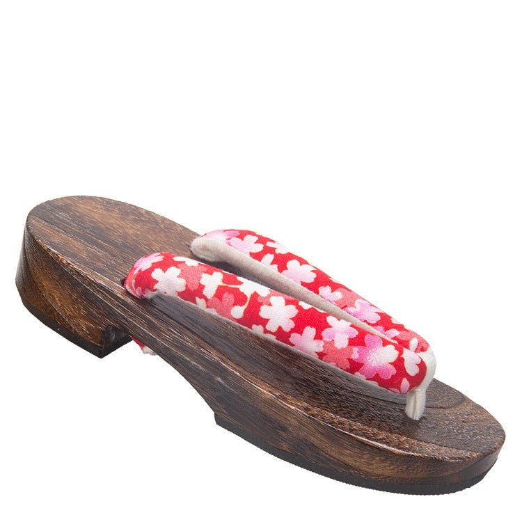 Children's Geta Sandals 【Red Sakura】 - Getamashi