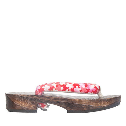 Children's Geta Sandals 【Red Sakura】 - Getamashi