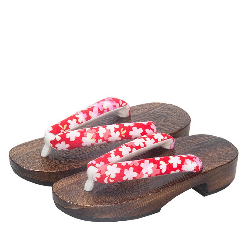 Children's Geta Sandals 【Red Sakura】 - Getamashi