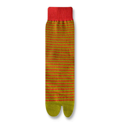 Colorful Stripes Mid-Calf Women Tabi Socks - Getamashi