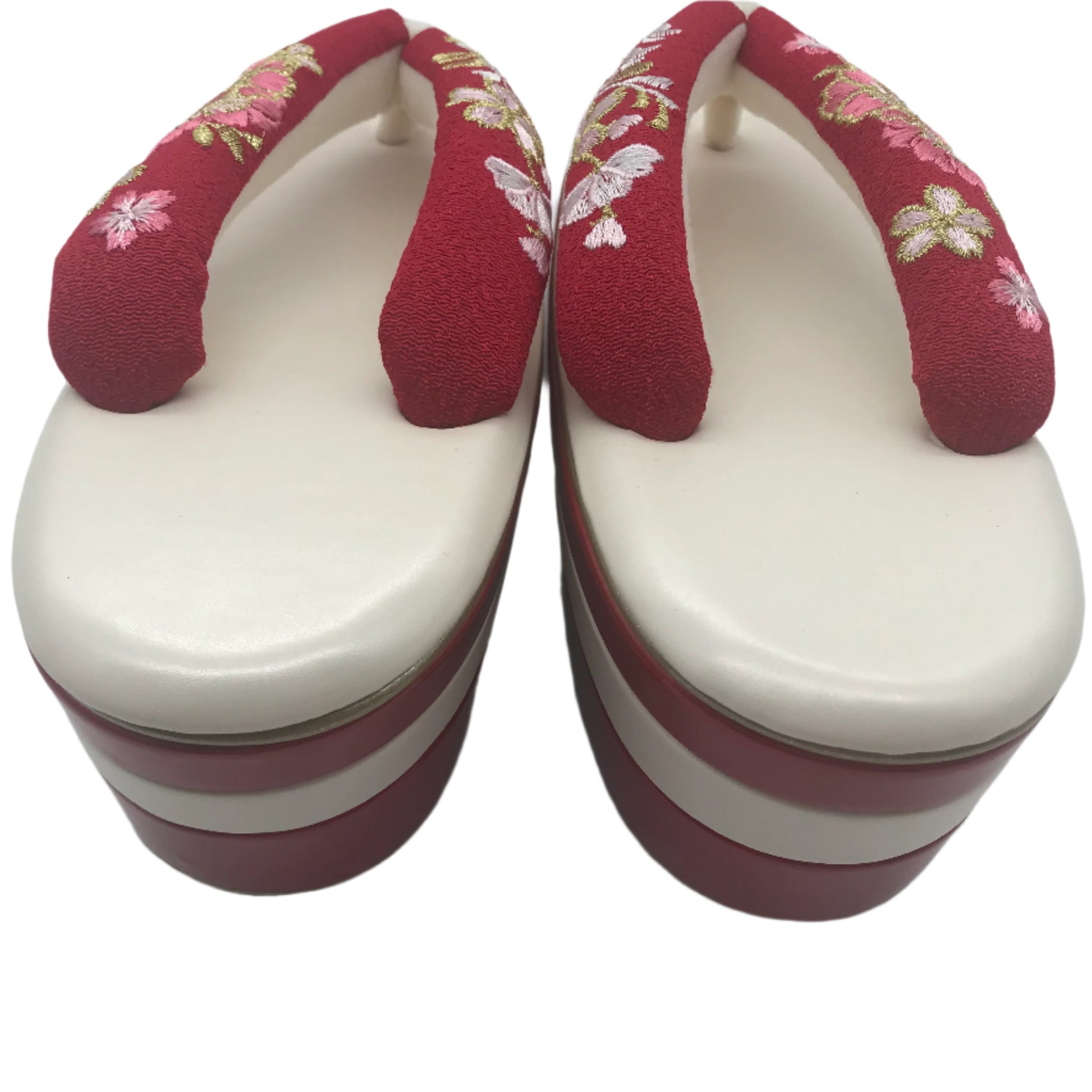 Getamashi Women's Embroidered Platform Zori Sandals 