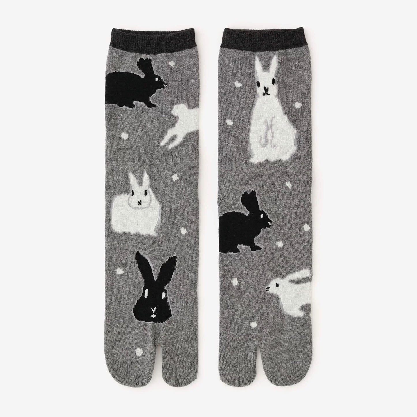 Japanese Tabi Socks 【Black & White Rabbits】