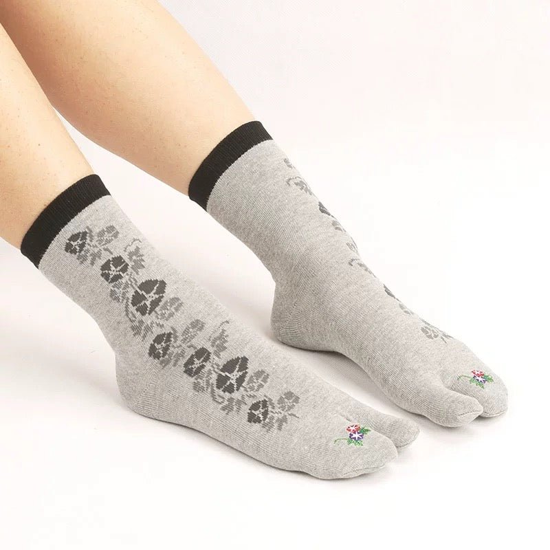 Japanese Tabi Socks 4 Pieces Set 【Floral & Morning Glory】 - Getamashi