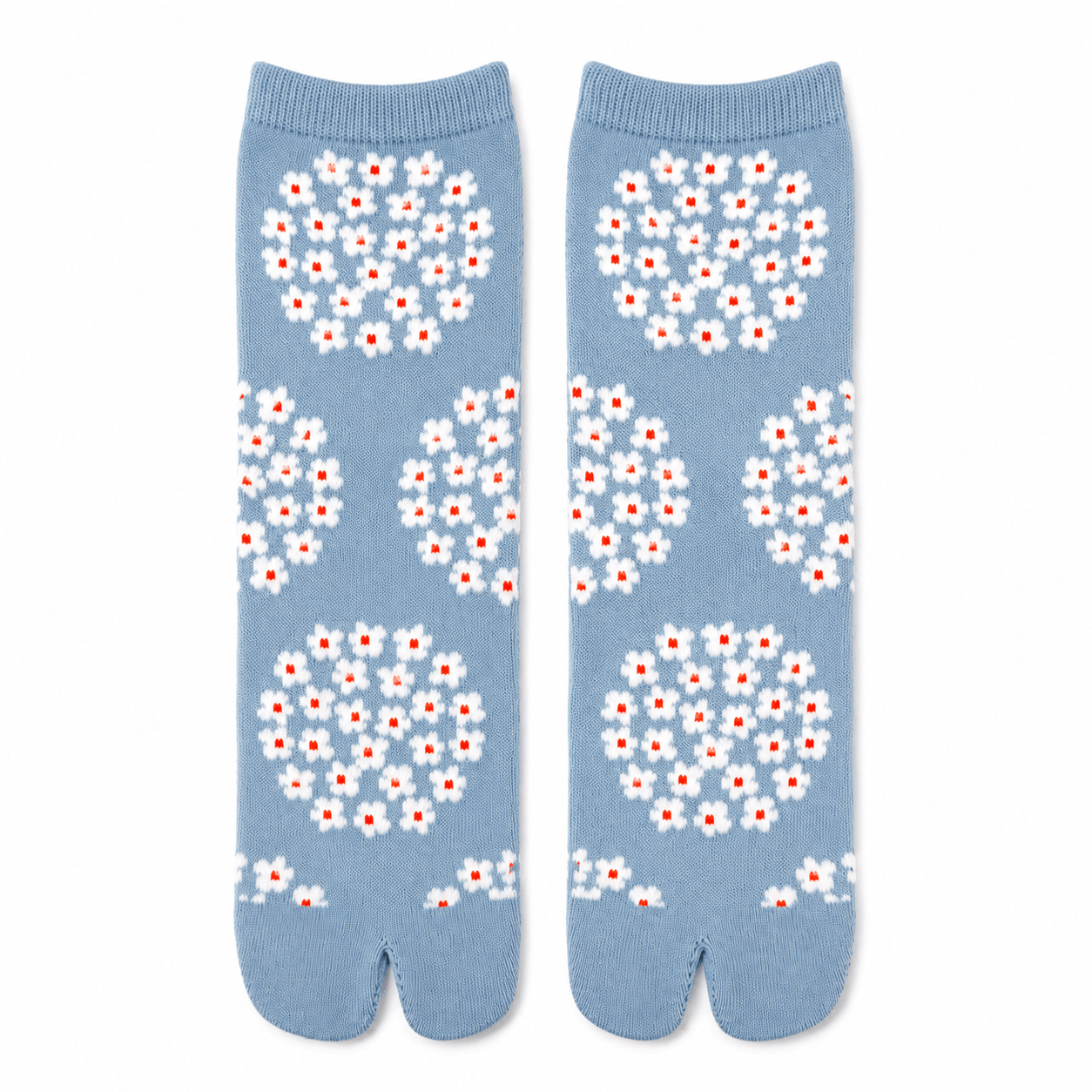 Japanese Tabi Socks 【Blue Floral Heart】 - Getamashi
