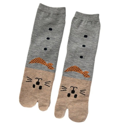 Japanese Tabi Socks 【Funny Cat Face】 - Getamashi