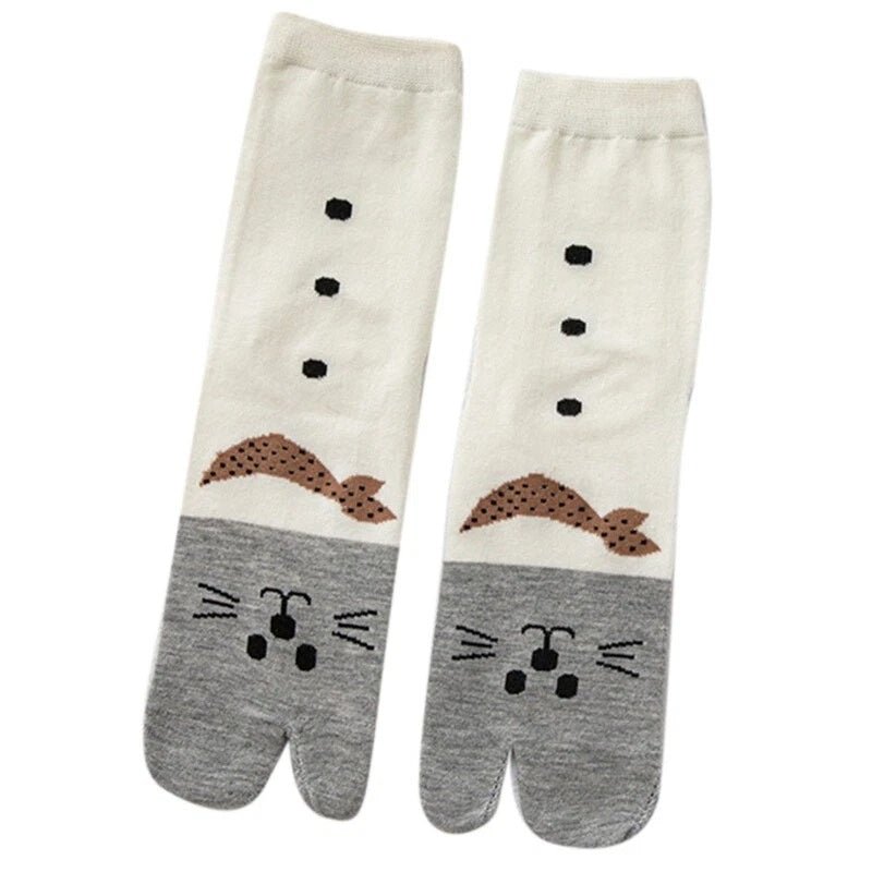 Japanese Tabi Socks 【Funny Cat Face】 - Getamashi