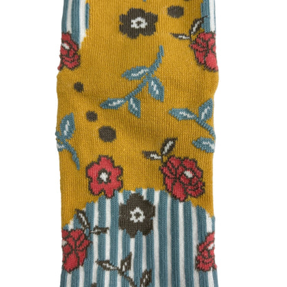 Japanese Tabi Socks 【Mustard Floral】 - Getamashi