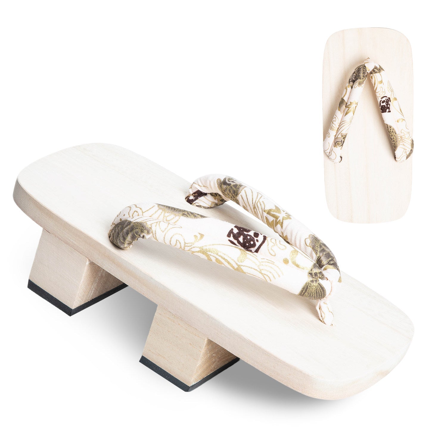 Men’s Traditional Japanese Sandals 【White Base White Koi】