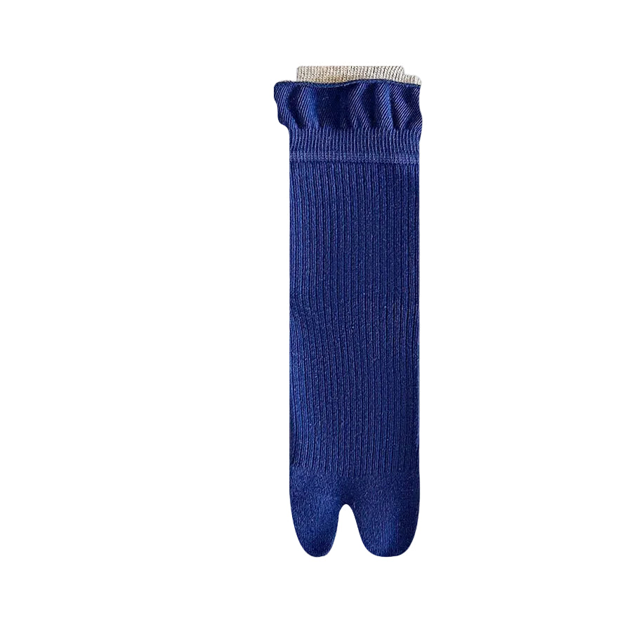 Blue tabi sock on a white background 