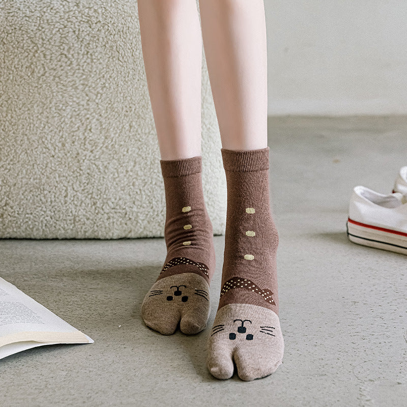 Japanese Tabi Socks 【Funny Cat Face】