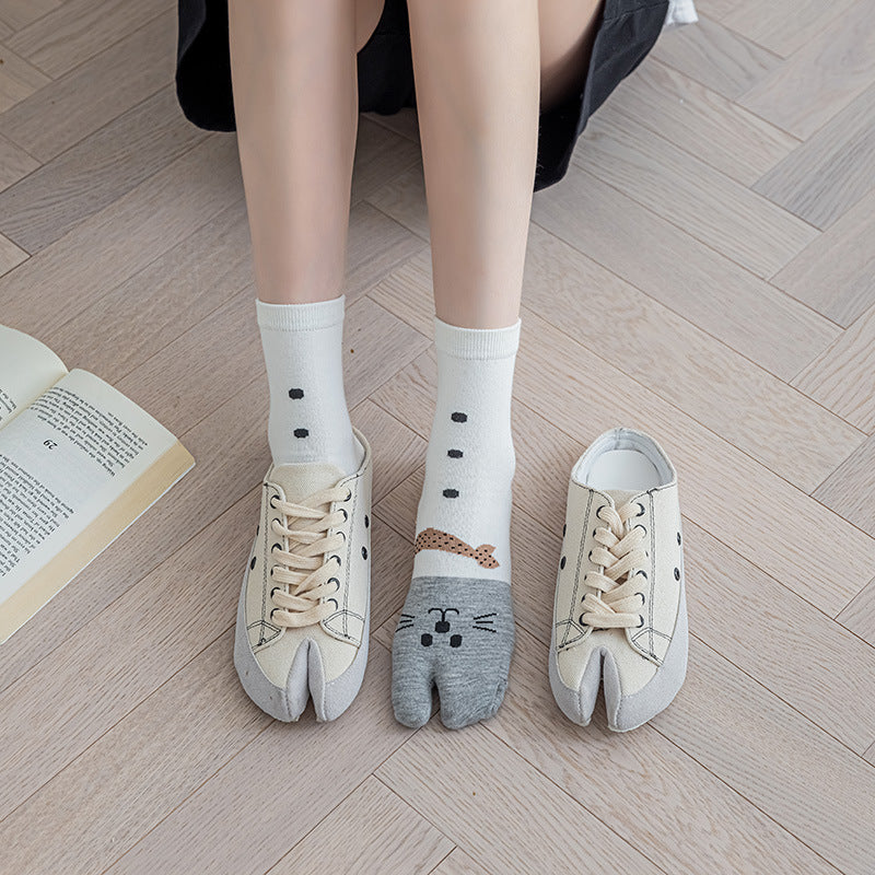 Japanese Tabi Socks 【Funny Cat Face】