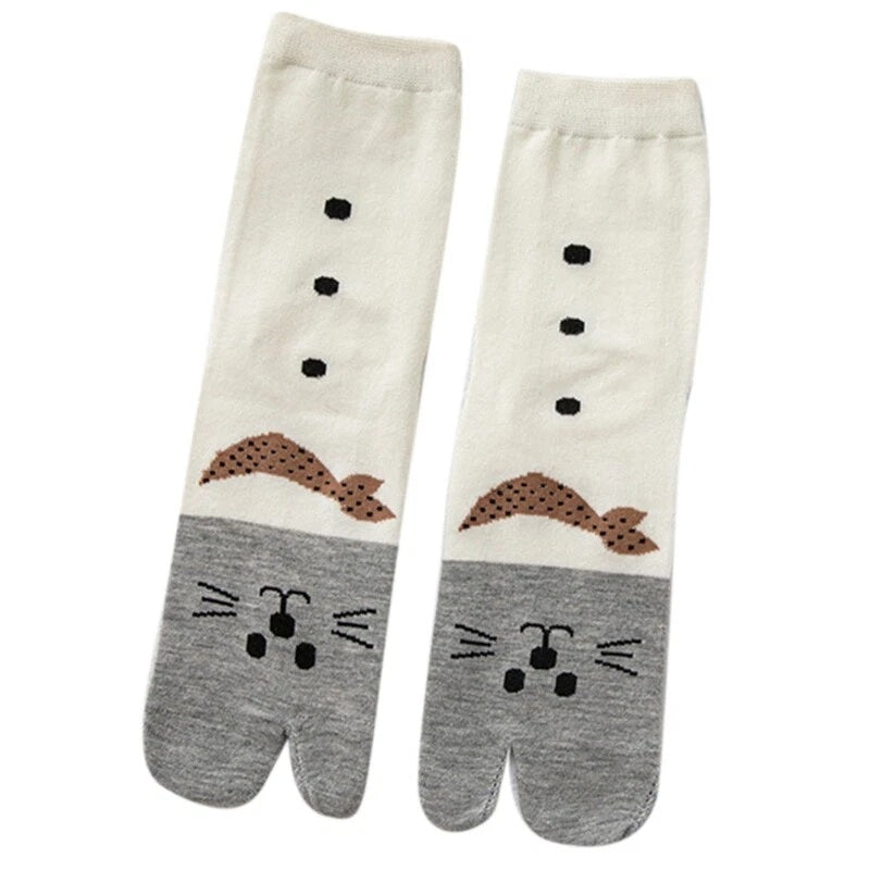 Japanese Tabi Socks 【Funny Cat Face】