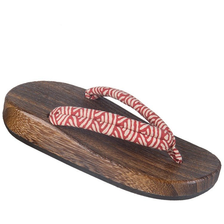 Unisex Geta Sandals 【Red Seigaiha】 - Getamashi