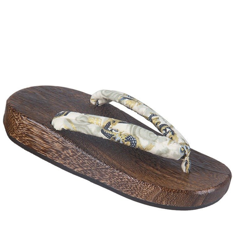 Unisex Geta Sandals 【White Dragon】 - Getamashi