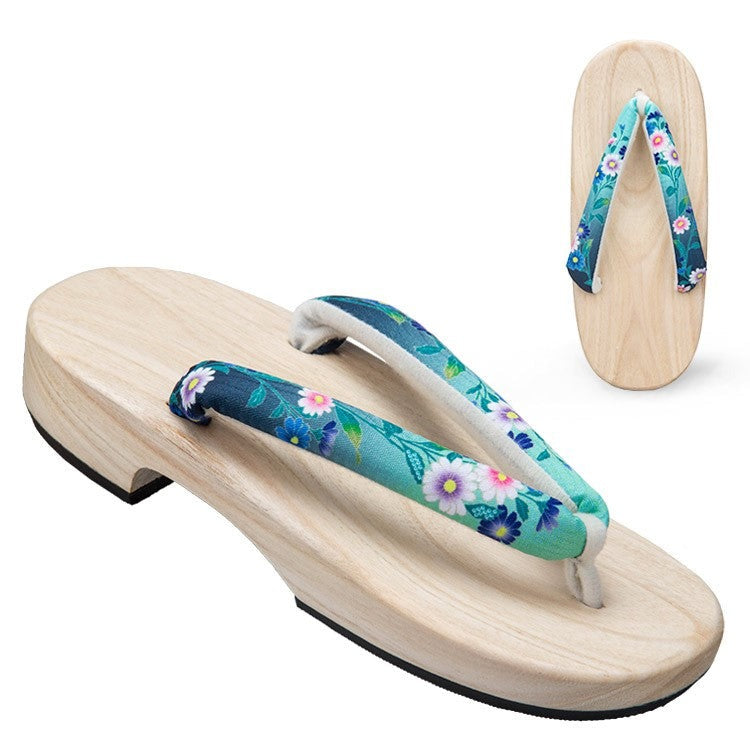 Women's Geta Sandals 【Green Blossom】