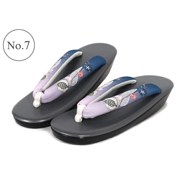 Women's Embroidered Soft Zori Sandals 【10 Colors Collection】 - Getamashi