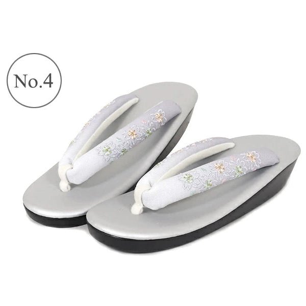 Women's Embroidered Soft Zori Sandals 【10 Colors Collection】 - Getamashi