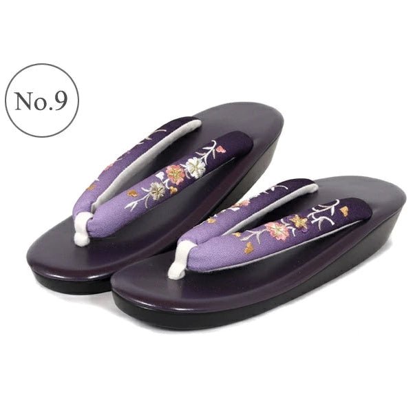 Women's Embroidered Soft Zori Sandals 【10 Colors Collection】 - Getamashi