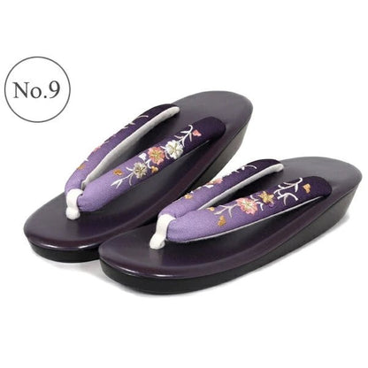 Women's Embroidered Soft Zori Sandals 【10 Colors Collection】 - Getamashi