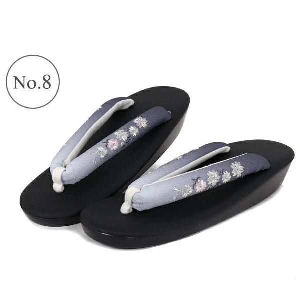 Women's Embroidered Soft Zori Sandals 【10 Colors Collection】 - Getamashi