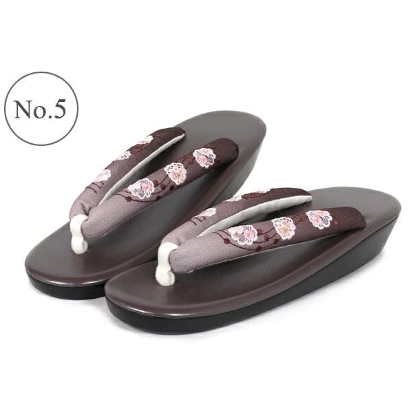Women's Embroidered Soft Zori Sandals 【10 Colors Collection】 - Getamashi