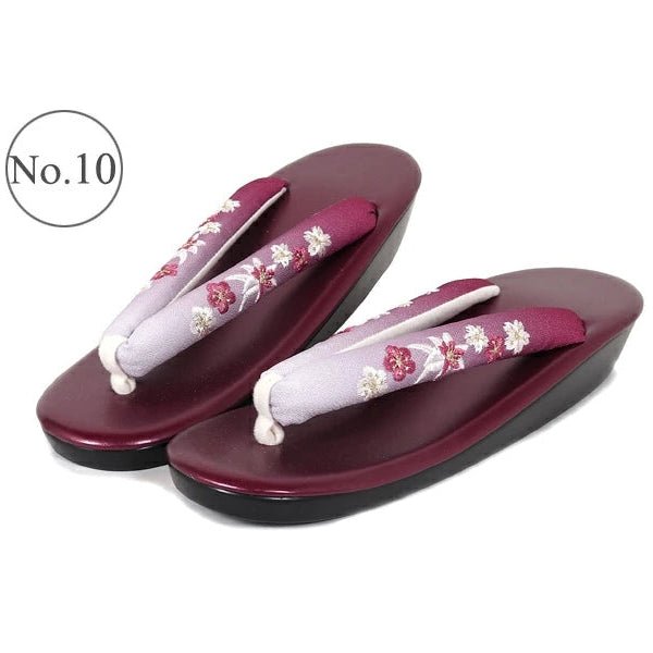 Women's Embroidered Soft Zori Sandals 【10 Colors Collection】 - Getamashi