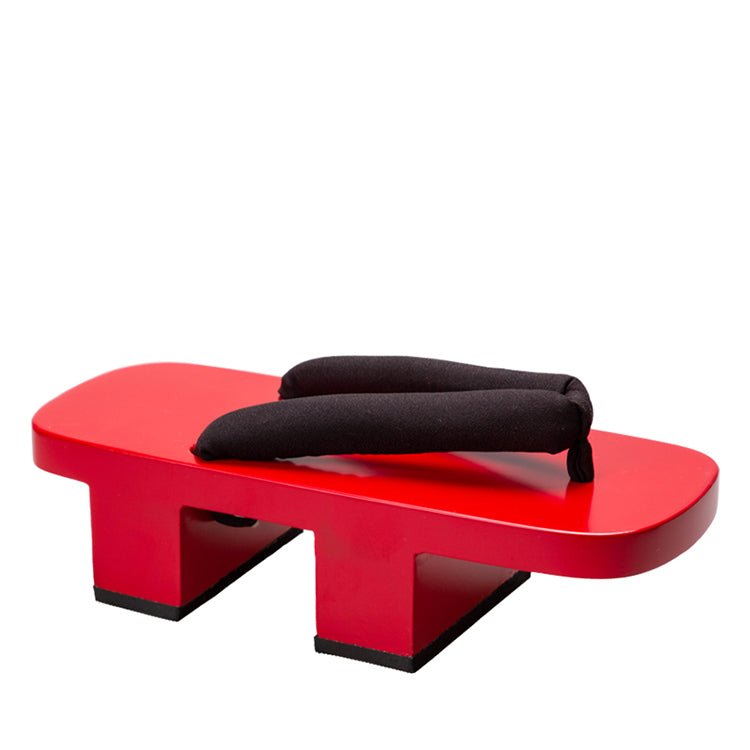 Women's Red Lacquered Traditional Geta Sandals - Getamashi