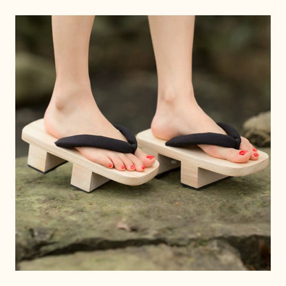 Women's Traditional Japanese Sandals 【Classic Black】 - Getamashi