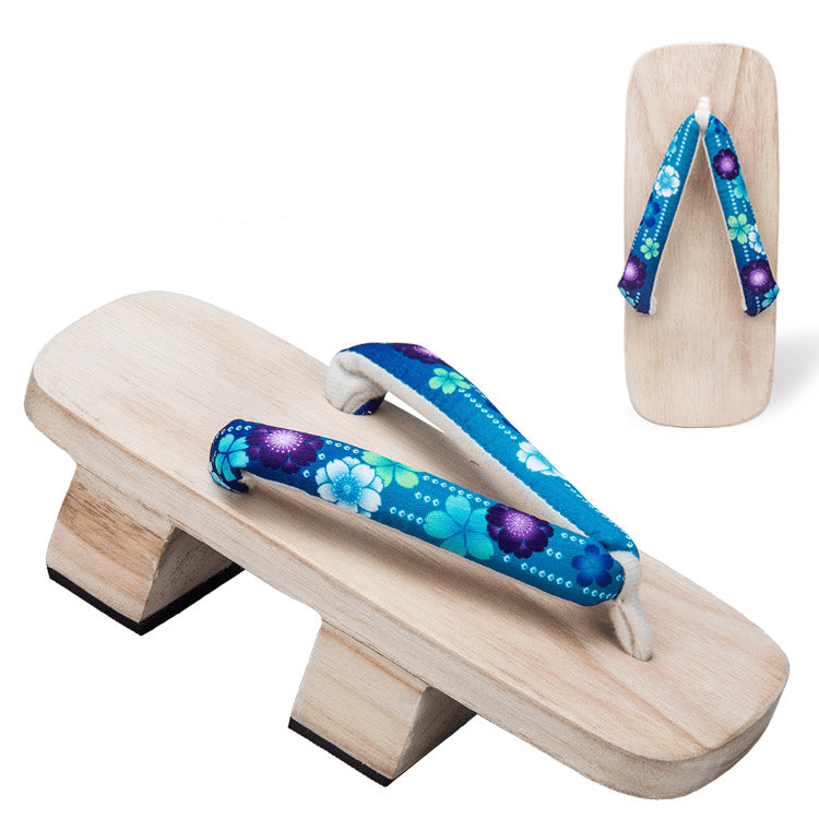 Women's Traditional Japanese Sandals 【Green Sakura】 - Getamashi