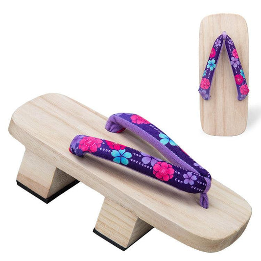 Women's Traditional Japanese Sandals 【Purple Sakura】 - Getamashi