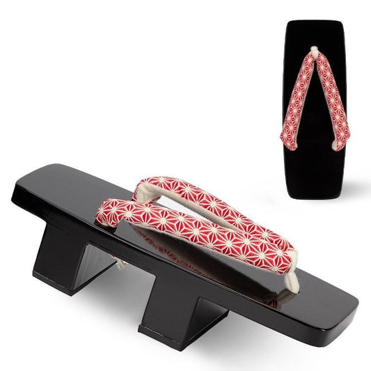 Women's Traditional Japanese Sandals 【Red Asanoha】 - Getamashi