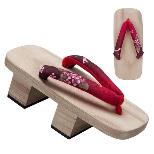 Women's Traditional Japanese Sandals 【Red Sakura】 - Getamashi