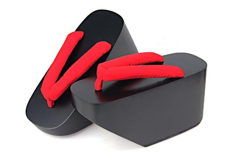 Black Geisha Shoes 【Classic Red】 - Getamashi